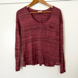 Splendid pink and gray heathered long sleeve top